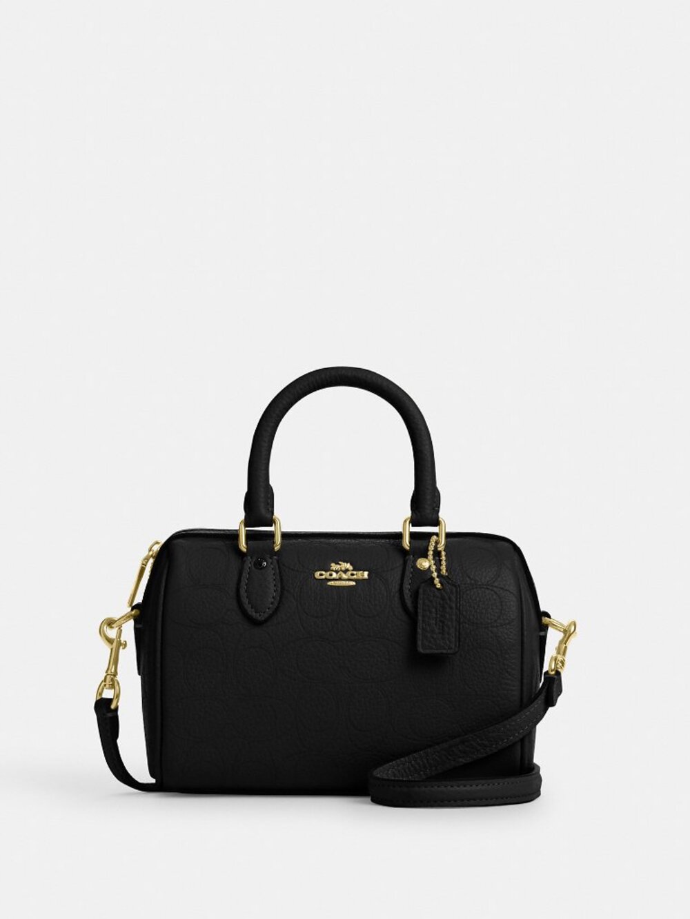 Coach Mini Rowan Crossbody Bag In Signature Leather - Black